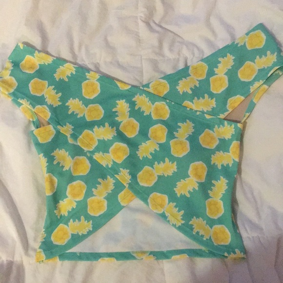 NWOT teal pineapple M odd the shoulder (OTS) - Picture 3 of 3